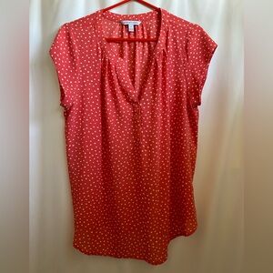 41 Hawthorn Coral Polka Dot Blouse
